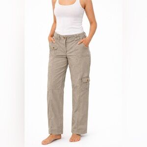 Sandro Paris Cotton Cargo Trouser Pants Taupe Utility Style – Size 10